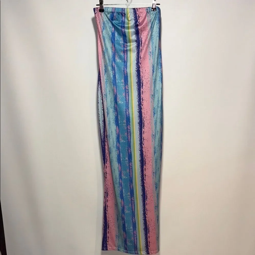 Colorful Striped Maxi Skirt